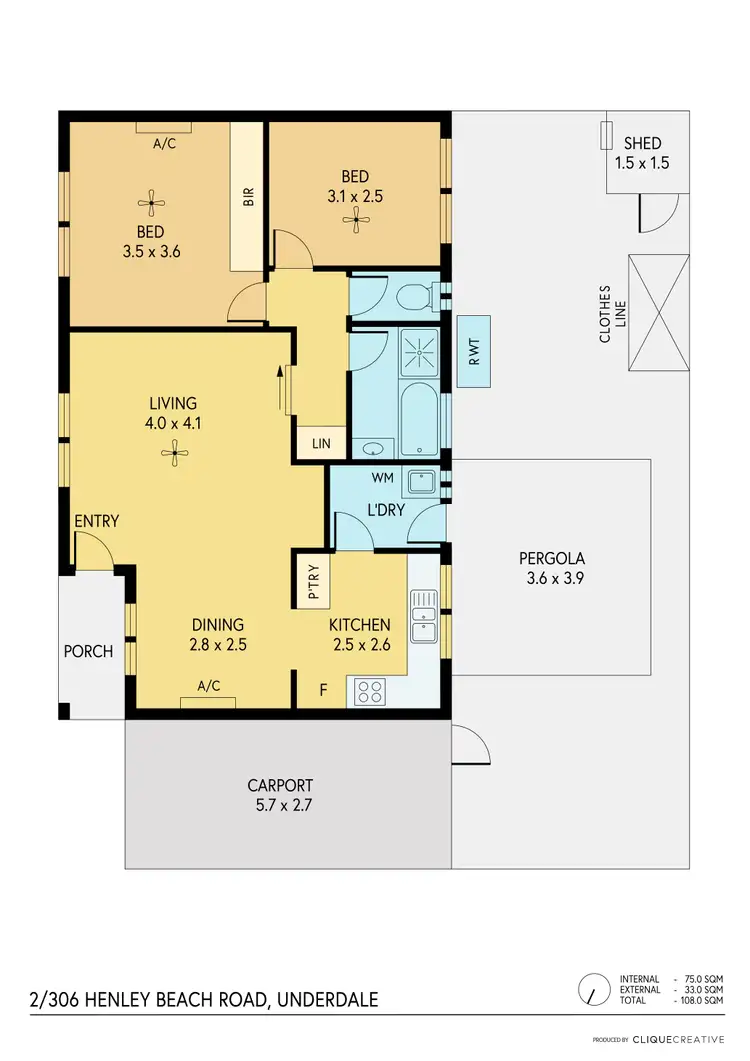 Floorplan of Homely house listing, 2/306 Henley Beach Road, Underdale SA 5032
