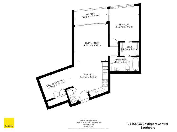 Floorplan of Homely apartment listing, 21405/5 Lawson Street, Southport QLD 4215
