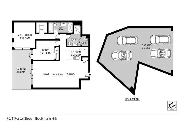 Floorplan of Homely apartment listing, 75/1 Russell Street, Baulkham Hills NSW 2153