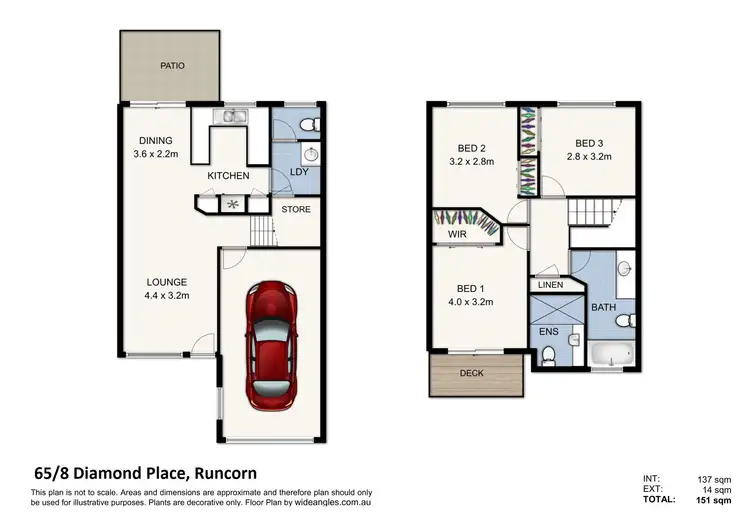 Floorplan of Homely townhouse listing, 65/8 Diamond Place, Runcorn QLD 4113