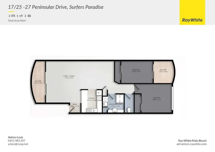 Floorplan of Homely apartment listing, 17/27 Peninsular Drive, Surfers Paradise QLD 4217