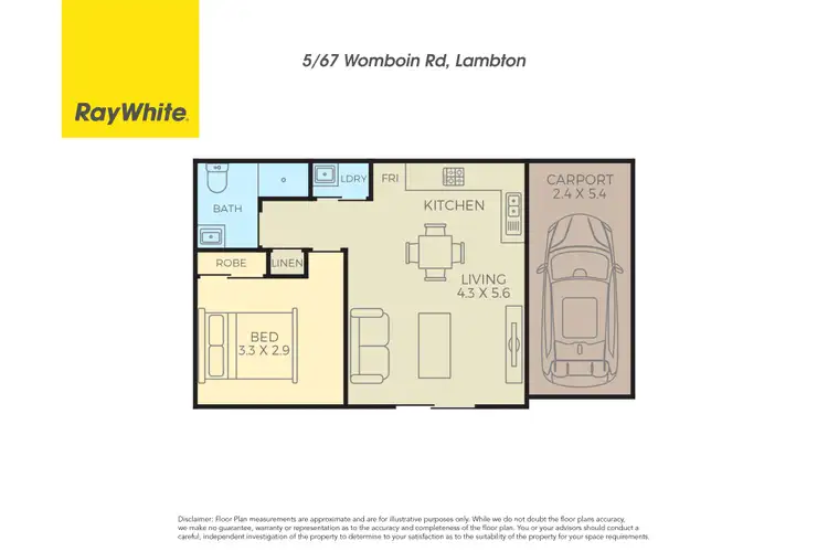 Floorplan of Homely unit listing, 5/67 Womboin Road, Lambton NSW 2299