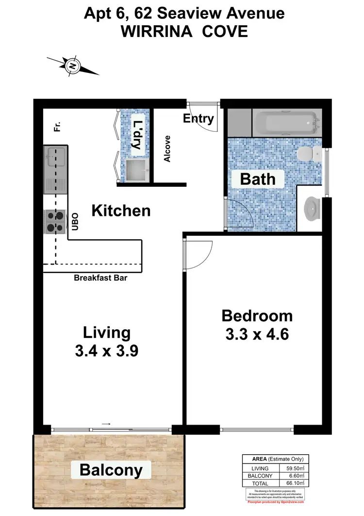 Floorplan of Homely unit listing, 13/62 Seaview Avenue, Wirrina Cove SA 5204