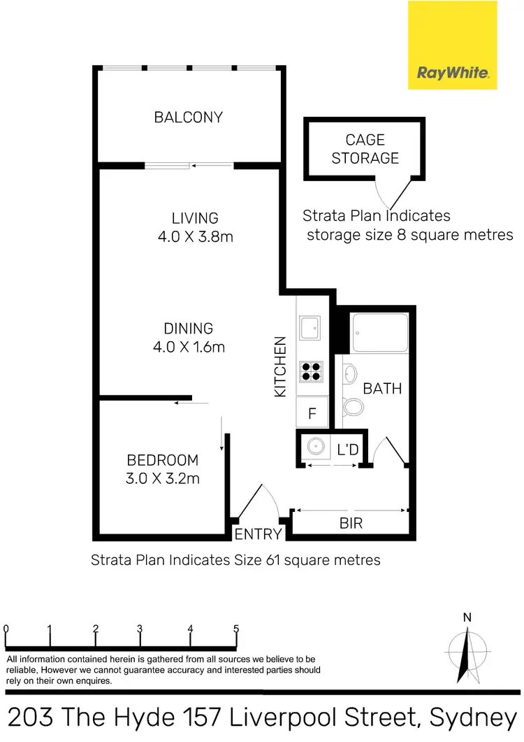 Floorplan of Homely apartment listing, 203/157 Liverpool Street, Sydney NSW 2000