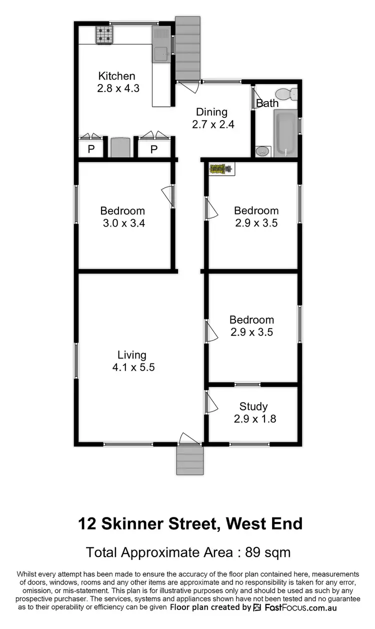 Floorplan of Homely house listing, 12 Skinner Street, West End QLD 4101