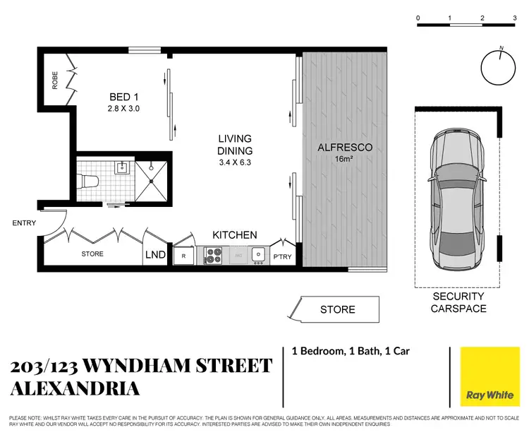 Floorplan of Homely apartment listing, 203/123-129 Wyndham Street, Alexandria NSW 2015