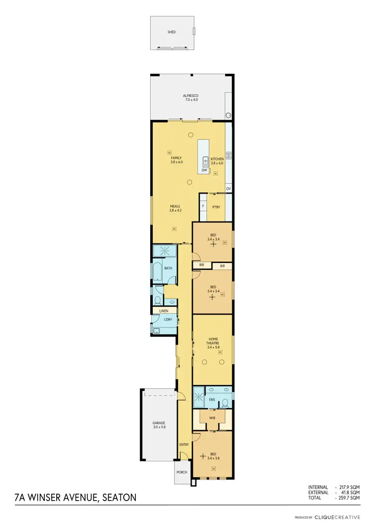Floorplan of Homely house listing, 7A Winser Avenue, Seaton SA 5023