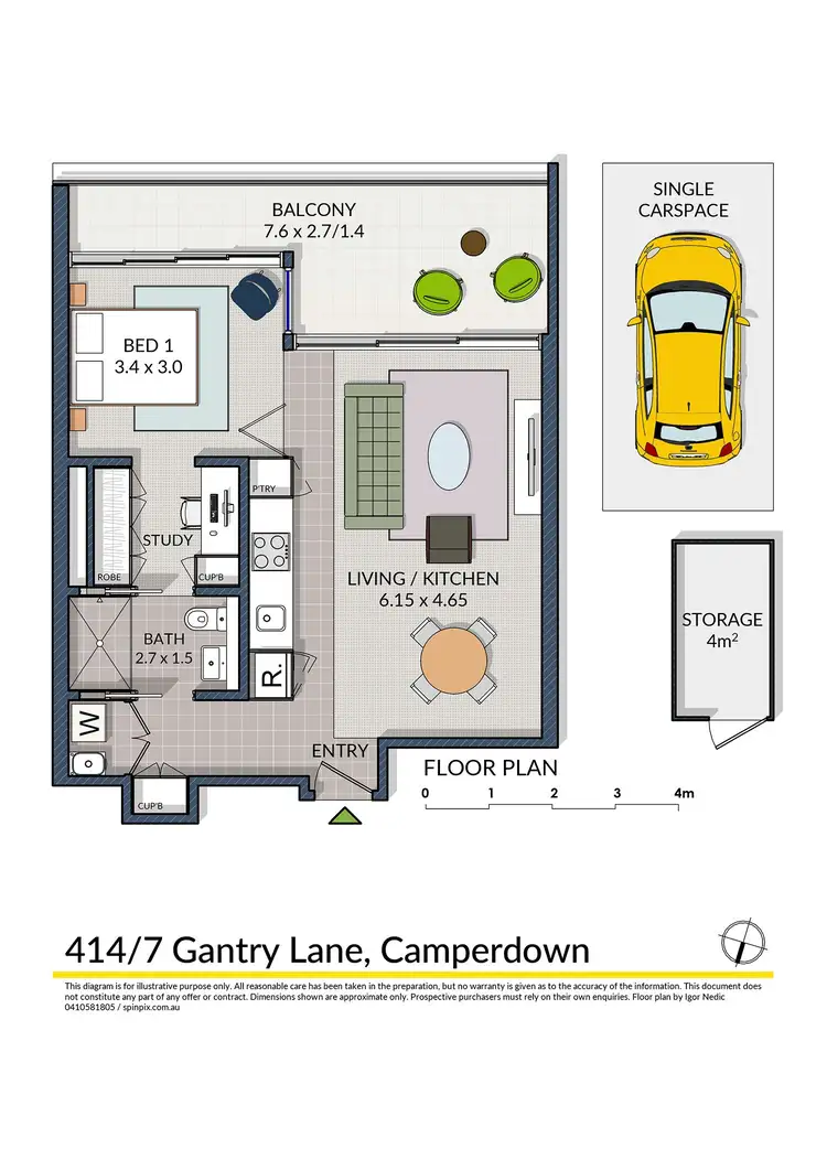 Floorplan of Homely apartment listing, 414/7 Gantry Lane, Camperdown NSW 2050