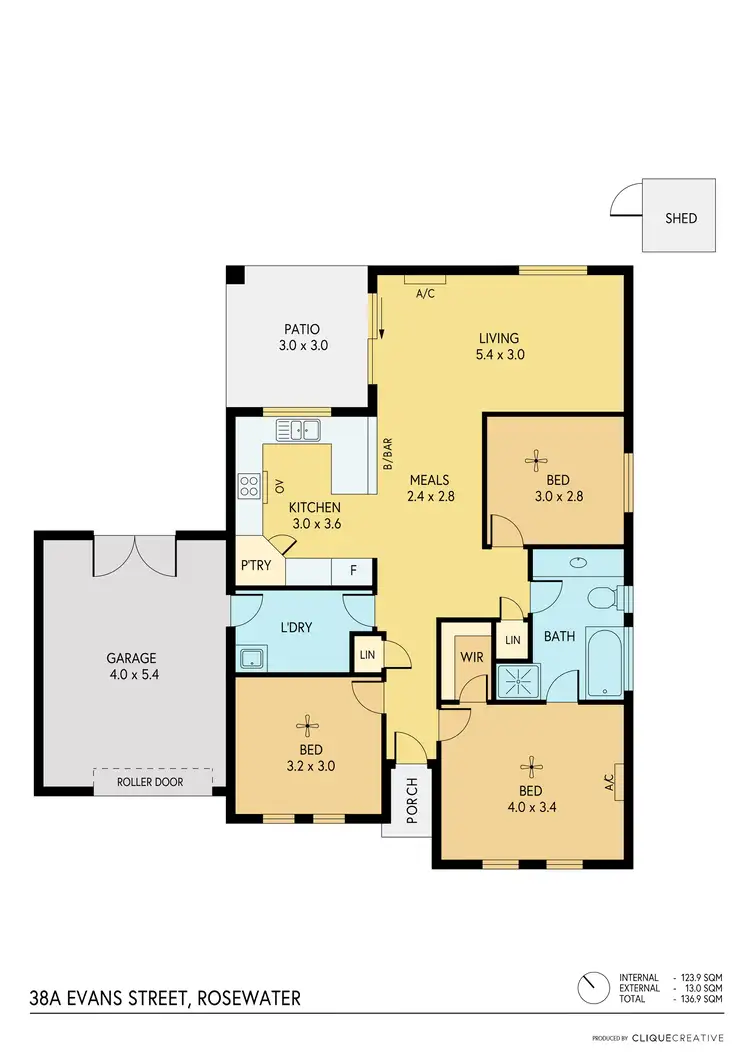 Floorplan of Homely house listing, 38a Evans Street, Rosewater SA 5013