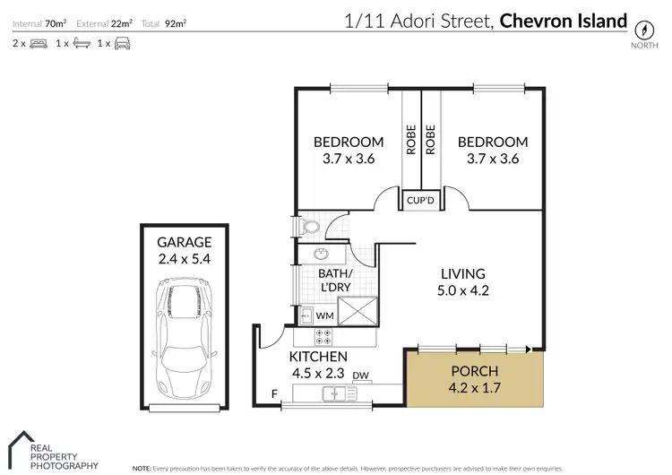 Floorplan of Homely unit listing, 1/11 Adori Street, Chevron Island QLD 4217