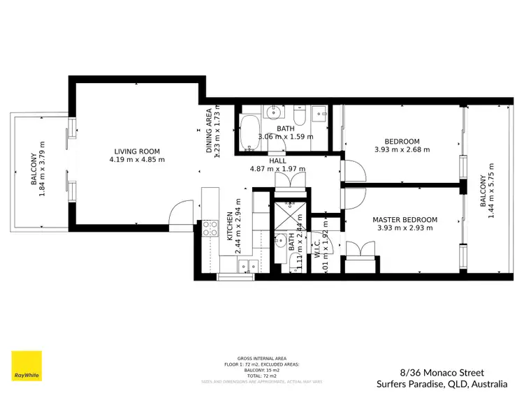 Floorplan of Homely house listing, 8/36 Monaco Street, Surfers Paradise QLD 4217