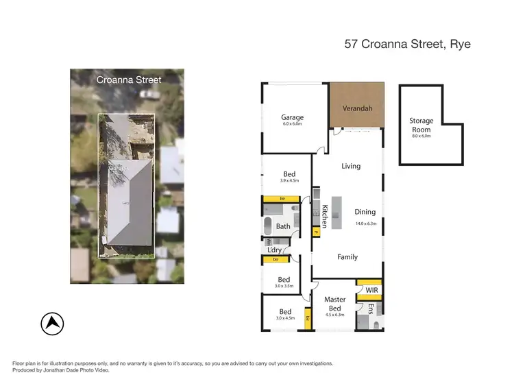 Floorplan of Homely house listing, 57 Croanna Street, Rye VIC 3941