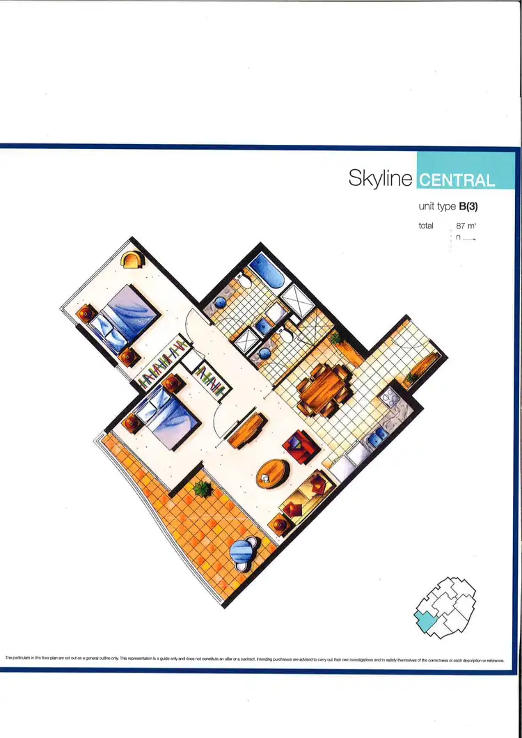 Floorplan of Homely unit listing, 3315/23 Ferny Avenue, Surfers Paradise QLD 4217