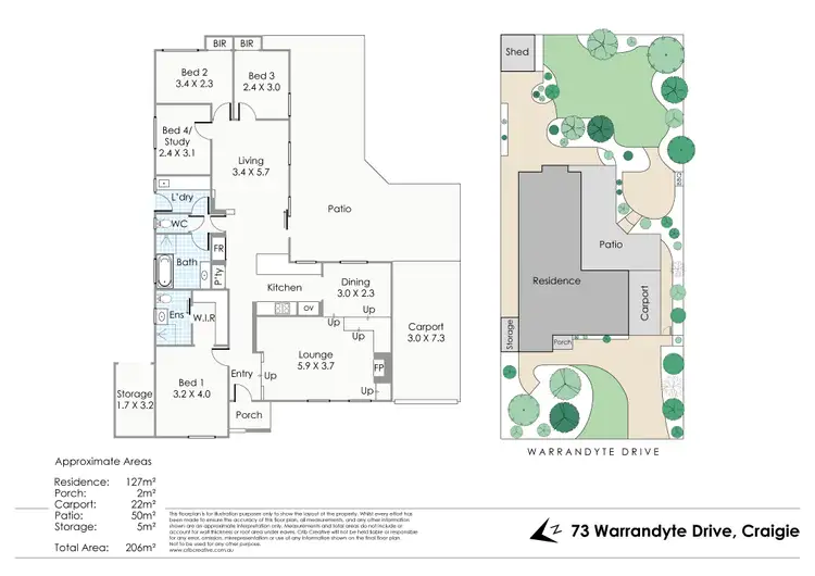 Floorplan of Homely house listing, 73 Warrandyte Drive, Craigie WA 6025