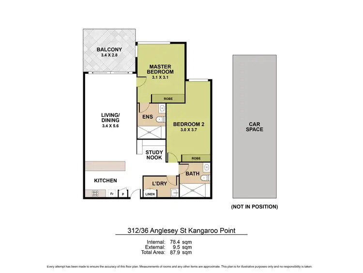Floorplan of Homely apartment listing, 312/36 Anglesey Street, Kangaroo Point QLD 4169