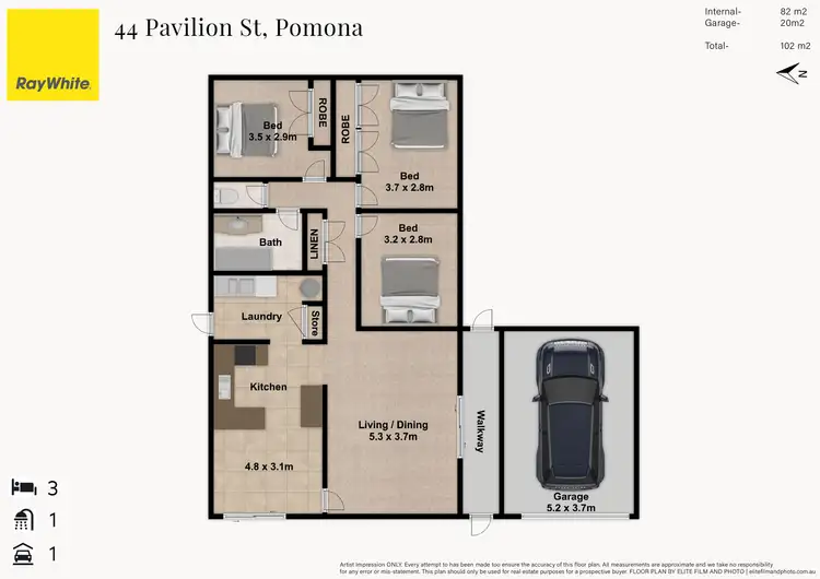 Floorplan of Homely house listing, 44 Pavilion Street, Pomona QLD 4568