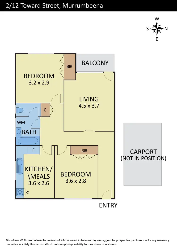 Floorplan of Homely apartment listing, 2/12 Toward Street, Murrumbeena VIC 3163