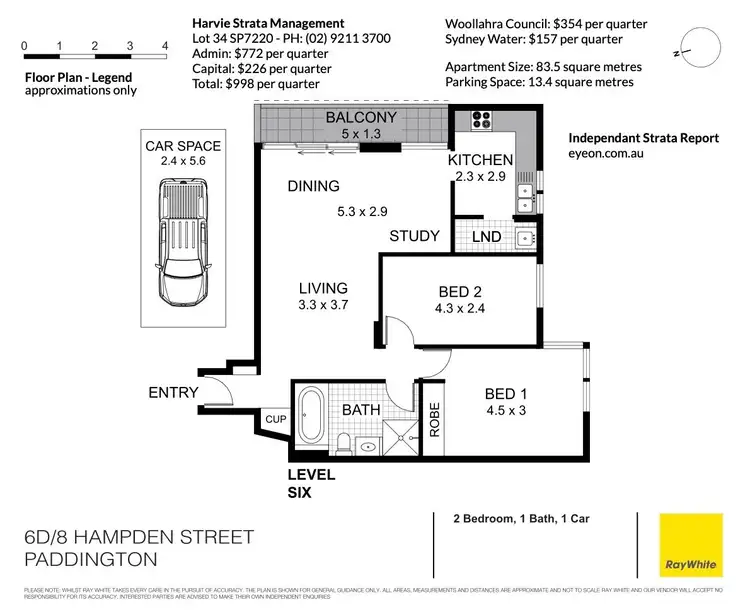 Floorplan of Homely apartment listing, 6D/8 Hampden Street, Paddington NSW 2021