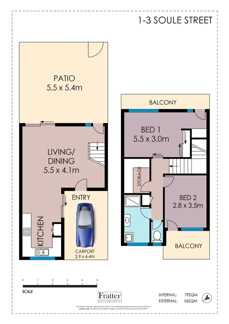 Floorplan of Homely unit listing, 1/3 Soule Street, Hermit Park QLD 4812