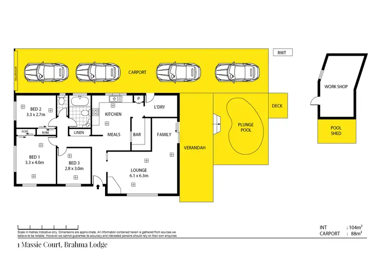 Floorplan of Homely house listing, 1 Massie Court, Brahma Lodge SA 5109