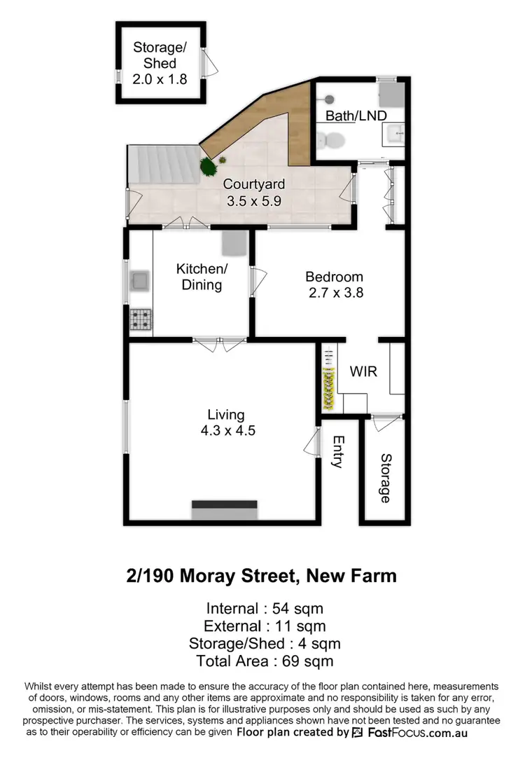 Floorplan of Homely apartment listing, 2/190 Moray Street, New Farm QLD 4005