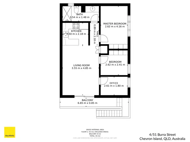 Floorplan of Homely apartment listing, 4/51 Burra Street, Chevron Island QLD 4217