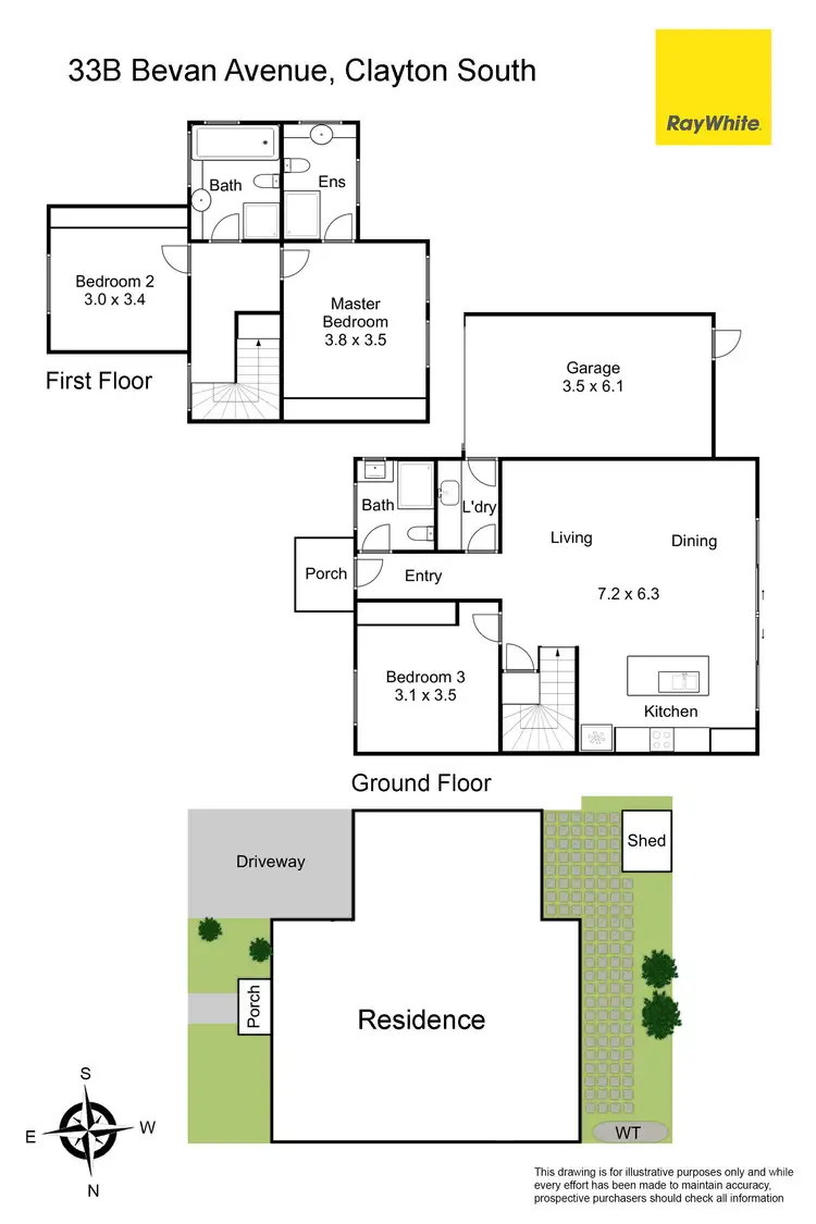 Floorplan of Homely townhouse listing, 33B Bevan Avenue, Clayton South VIC 3169