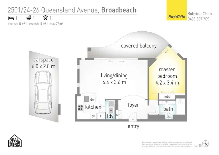 Floorplan of Homely apartment listing, 2501/24 Queensland Avenue, Broadbeach QLD 4218