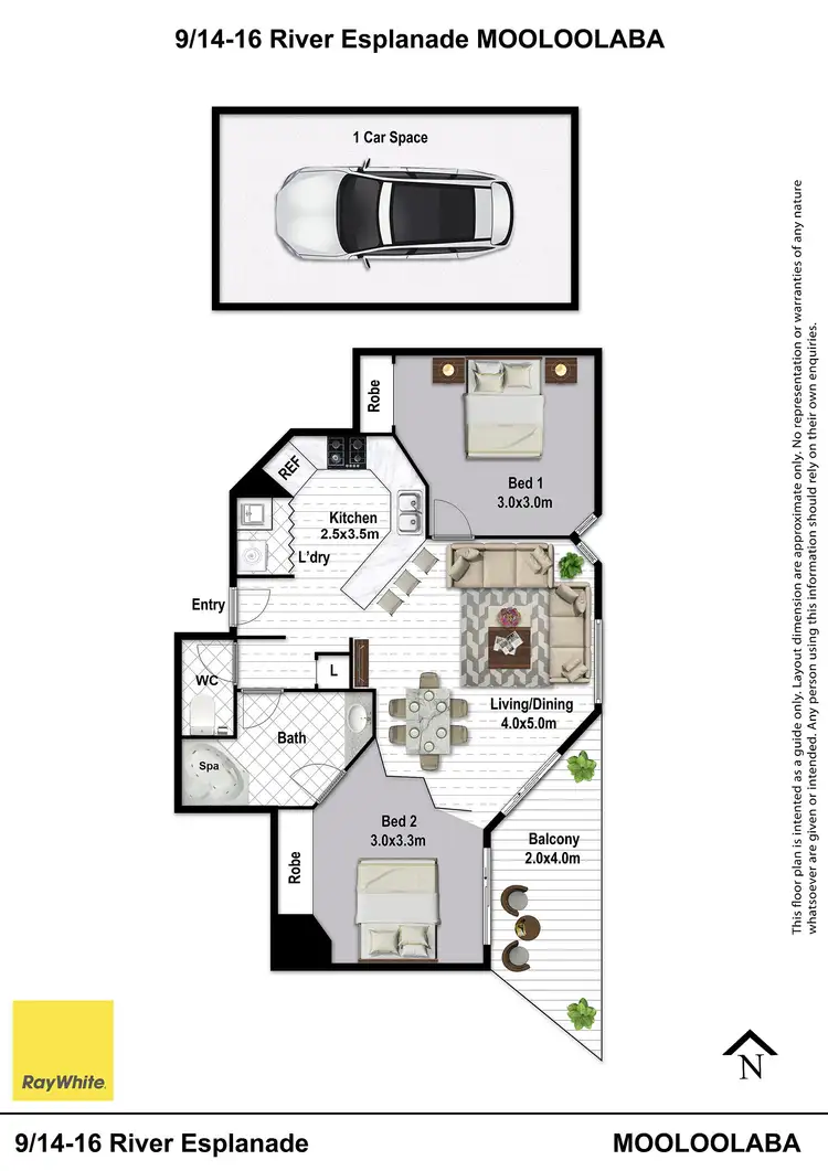 Floorplan of Homely unit listing, 9/14-16 River Esplanade, Mooloolaba QLD 4557
