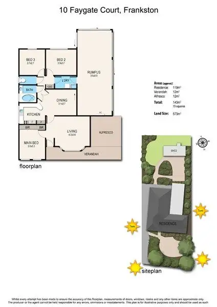 Floorplan of Homely house listing, 10 Faygate Court, Frankston VIC 3199