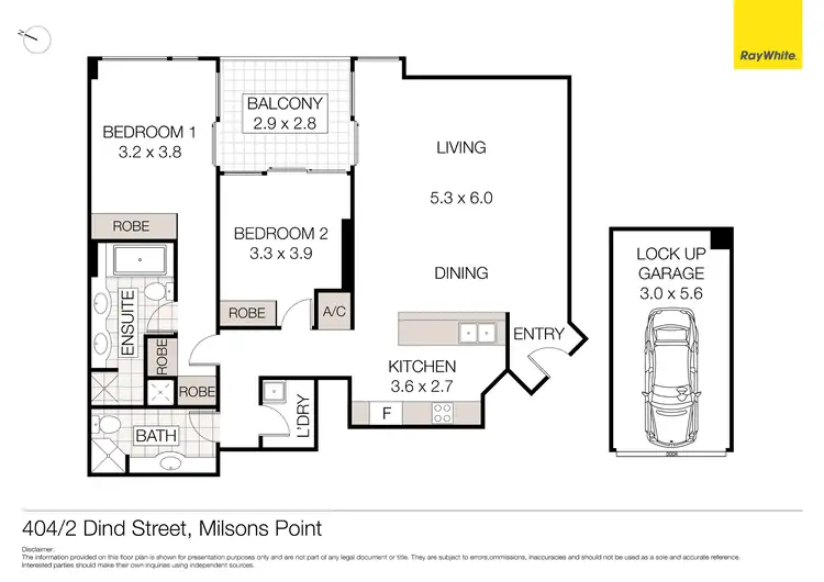 Floorplan of Homely unit listing, 404/2 Dind Street, Milsons Point NSW 2061