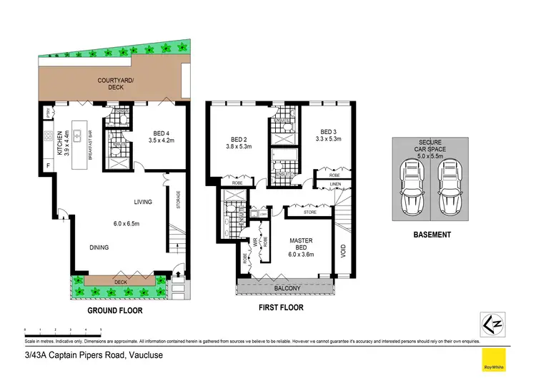 Floorplan of Homely townhouse listing, 3/43A Captain Pipers Road, Vaucluse NSW 2030