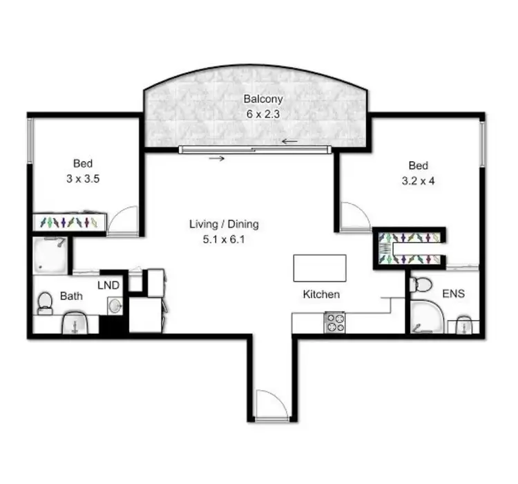 Floorplan of Homely apartment listing, 605/120 Mary Street, Brisbane City QLD 4000
