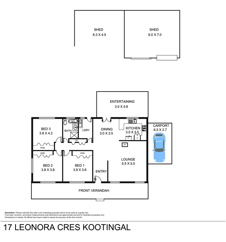 Floorplan of Homely house listing, 17 Leonora Crescent, Kootingal NSW 2352