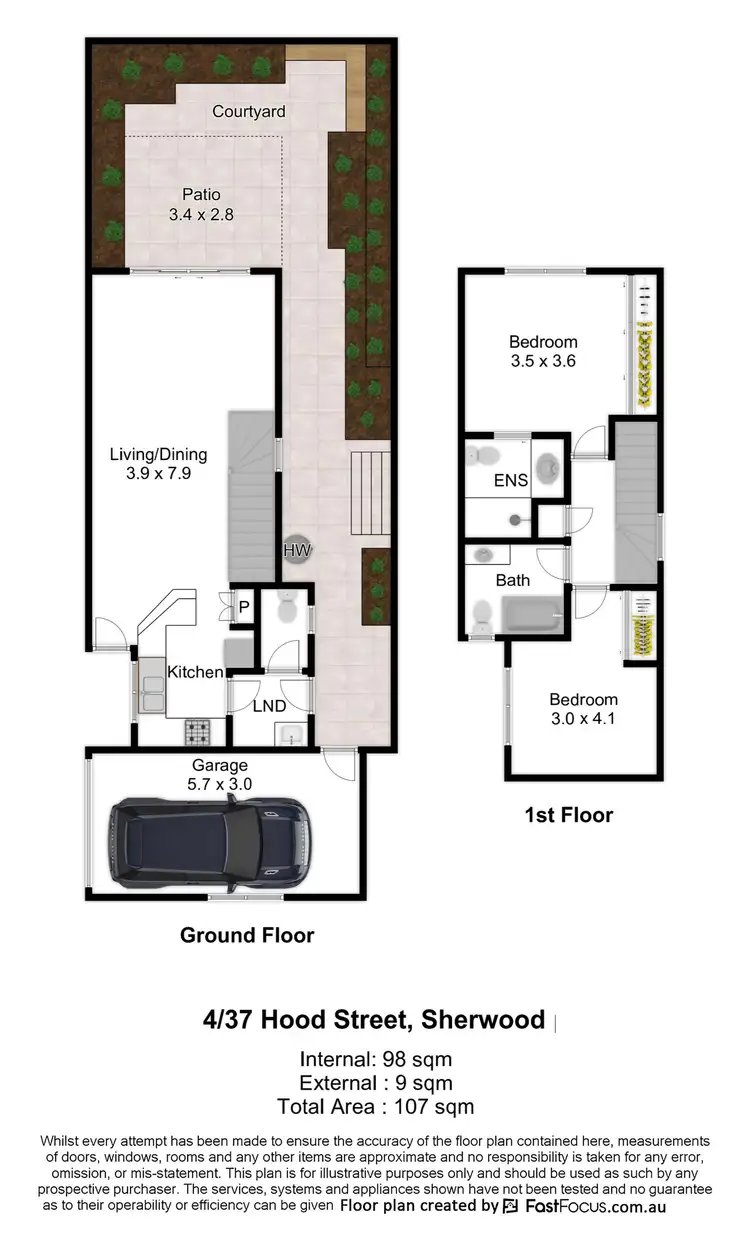 Floorplan of Homely townhouse listing, 4/37 Hood Street, Sherwood QLD 4075