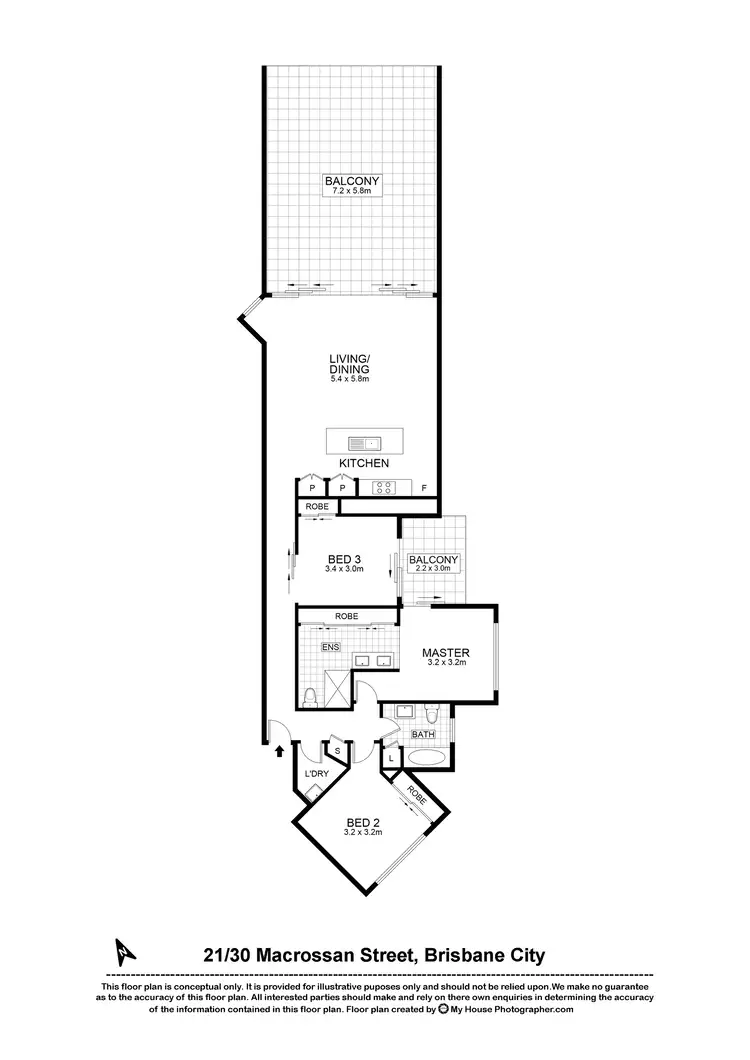 Floorplan of Homely apartment listing, 21/30 Macrossan Street, Brisbane City QLD 4000