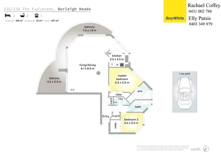 Floorplan of Homely apartment listing, 23G Burleigh Surf 238 The Esplanade, Miami QLD 4220