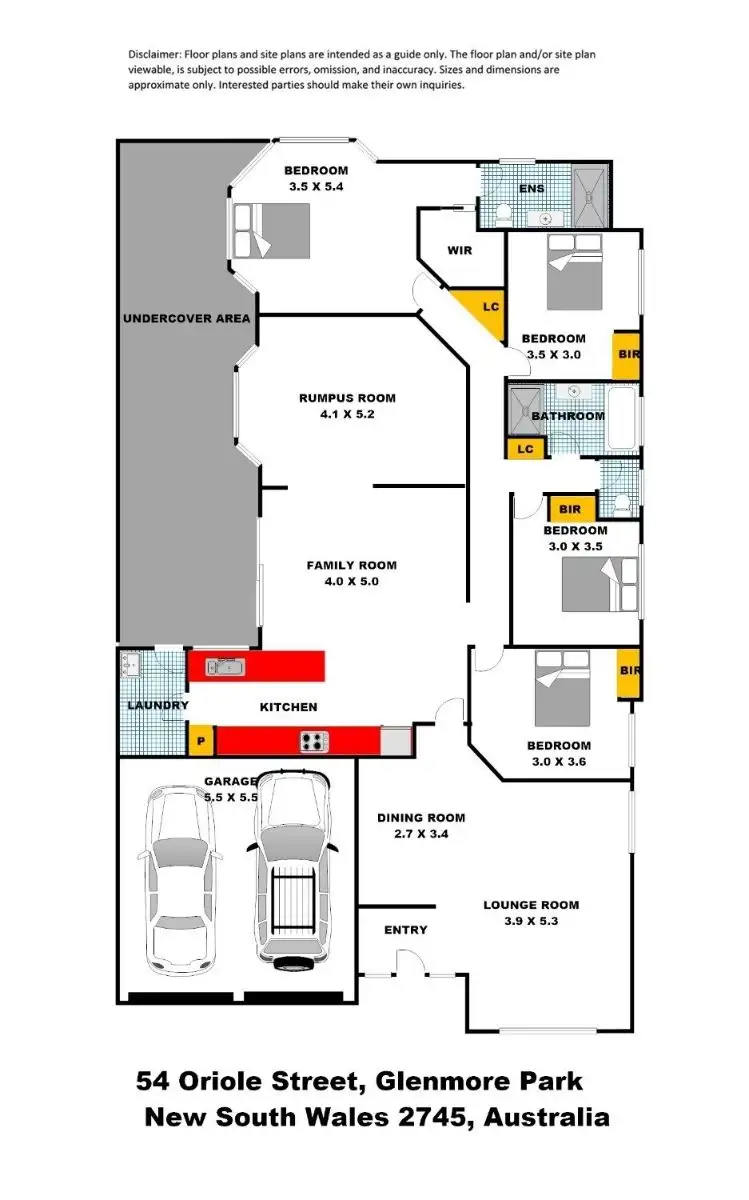 Floorplan of Homely house listing, 54 Oriole Street, Glenmore Park NSW 2745