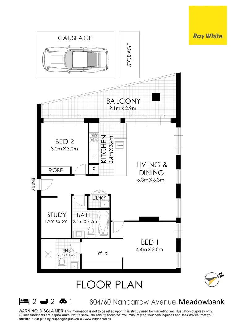 Floorplan of Homely apartment listing, 804/60 Nancarrow Ave,, Meadowbank NSW 2114