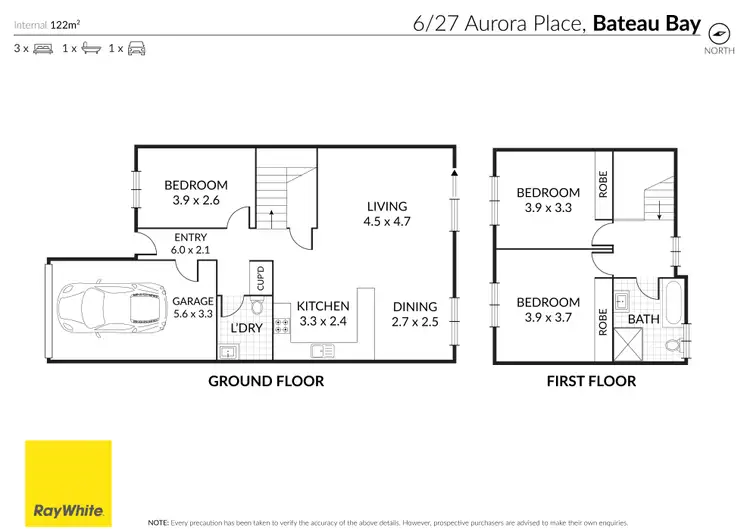 Floorplan of Homely townhouse listing, 6/27 Aurora Place, Bateau Bay NSW 2261