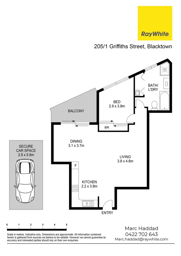 Floorplan of Homely unit listing, 205/1 Griffiths Street, Blacktown NSW 2148