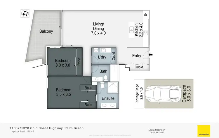 Floorplan of Homely apartment listing, 11007/1328 Gold Coast Highway, Palm Beach QLD 4221