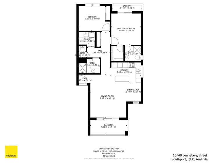 Floorplan of Homely apartment listing, 15/46-48 Lenneberg Street, Southport QLD 4215