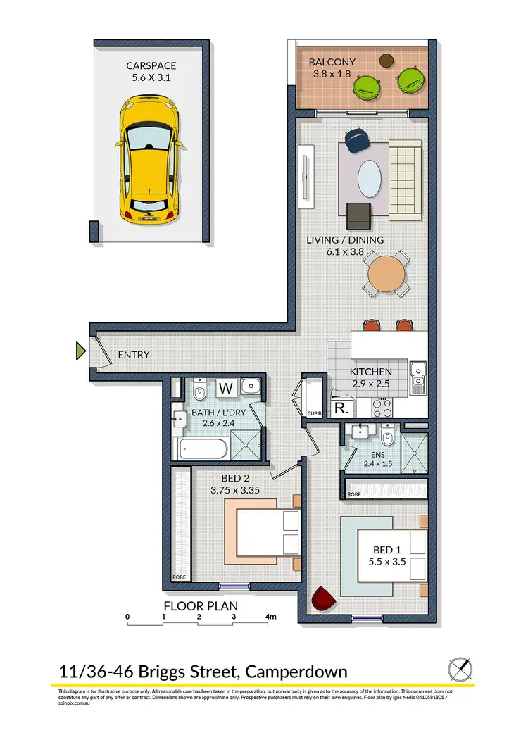 Floorplan of Homely apartment listing, 11/36-46 Briggs Street, Camperdown NSW 2050