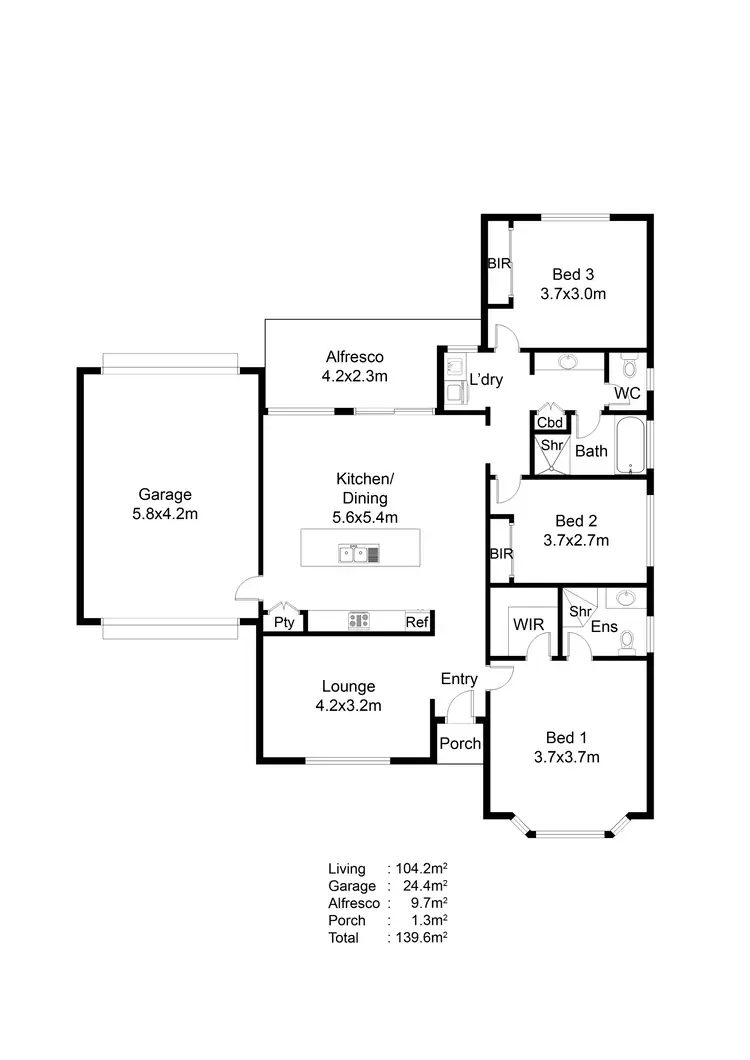 Floorplan of Homely house listing, 9 Dickenson Close, Birkenhead SA 5015