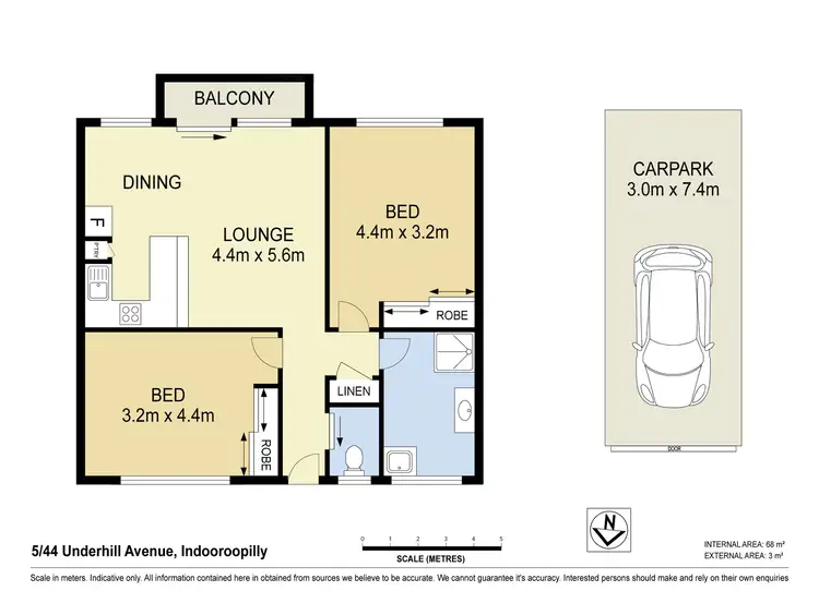 Floorplan of Homely apartment listing, 5/44 Underhill Avenue, Indooroopilly QLD 4068