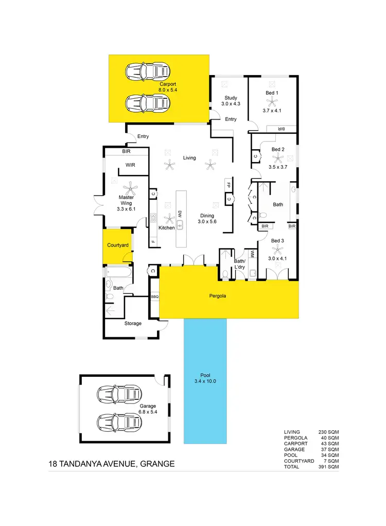 Floorplan of Homely house listing, 18 Tandanya Avenue, Grange SA 5022