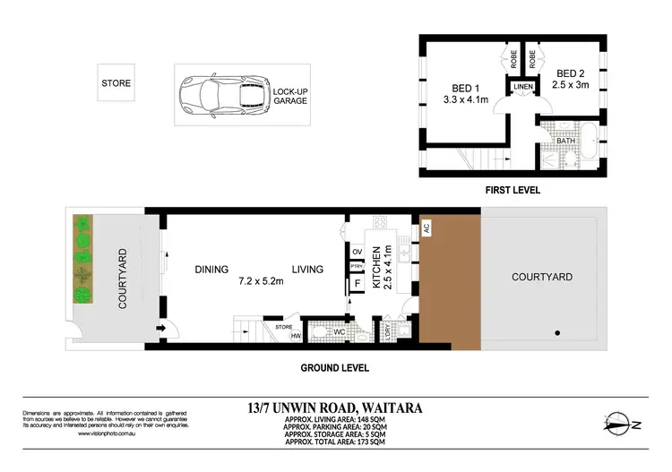Floorplan of Homely townhouse listing, 13/7-11 Unwin Road, Waitara NSW 2077