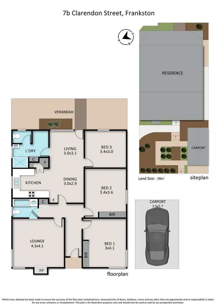 Floorplan of Homely unit listing, 7B Clarendon Street, Frankston VIC 3199