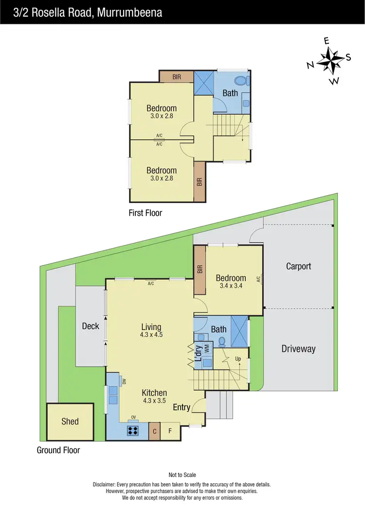 Floorplan of Homely townhouse listing, 3/2 Rosella Street, Murrumbeena VIC 3163